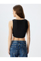 Sleeveless Square Neck Crop Corset Look Top - 4