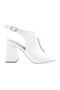 08-23y Women's Silver Stoned Twisted Heeled Sandals