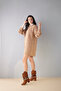 Tan Suede Women's Boots & Booties with Bellows and Accessories, High Heels - 6