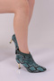 Petrol Snake Print Women's Bootie - Thin Heels, 212362821 - 5