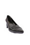 K616 Women's Pointed Toe Cross Patent Leather Striped Heeled Shoes - 2