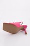 Women's Blunt Toe Metal Accessory Heeled Sandals Fuchsia Satin 91723236 - 5