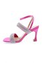 8033-23y Women's Silver Stone Banded Ankle Heeled Shoes - 3