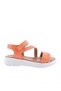 Orange Genuine Leather Women's Sandals - Zenne with Rows, Cross Straps and Velcro Straps 86132110
