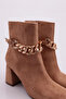 Suede Women's Heeled Boots - Chain Accessories and Deer 215162821 - 4