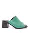 Grass Green Genuine Leather Women's Heeled Sandals - 2101183219