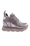 Women's Mega Thick Sole Silver Stone Sneakers Shoes Gray 21733136