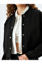 Comfortable Fit Bomber Jacket with Snap Button - 5