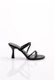 925 Women's Stripe Detailed Heeled Slippers