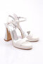Women's Ankle Strap Heeled Evening Dress Shoes White Printed 71143564 - 2