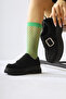 Evolution Black Suede Buckle Detailed Women's Casual Shoes