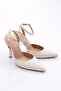 Women's Ankle Strap Evening Dress Shoes White Lurex 719121085 - 2