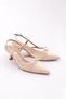 Women's Rope Ribbon Patterned Heeled Shoes Beige 7967535 - 2