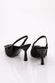 Women's Letter g Buckle Heeled Shoes Black Nubuck 818321085 - 3