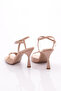 Women's Ankle Strap Heeled Shoes Nude Patent Leather 7923785 - 3