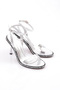 Women's Stone Embroidered Heeled Evening Dress Shoes Silver Croco 352533210 - 2