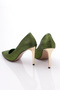 Women's Pointed Toe Heeled Shoes Green Toro 210635910 - 3