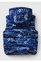 Boy's Navy Blue Camouflage Zipper Closure All Patterned Hooded Vest - 2