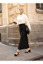 Pencil Skirt with Hidden Slit Detail on the Front and Pockets - Black - Refka - 4