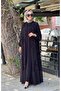 Nurcan Çetin Black Abaya Set - 7656N - 2