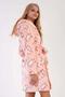 Women's Welsoft Hooded Short Pink Dressing Gown C1T3N0O403 - 4