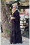 Nurcan Çetin Black Abaya Set - 7656N - 3