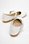 Women's Belted Stoned Blunt Toe Ballerinas White Skin - 4