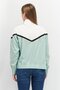 Women High Neck Colorblock Windbreaker Jacket, Mint - 2