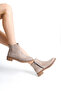 Women's Perry Beige Suede Classic Flat Short Ankle Boots