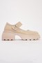 Women's velcro daily shoes beige patent leather - 2