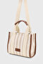 Cream Striped Tote Bag 245 - 4