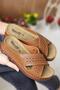 Erika Women's Daily Straw Patterned Anti-Sweat Anatomical Orthopedic Sole Mother's Outdoor Home Slippers Tan - 6