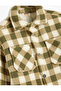 Plaid Fleece Shirt Jacket with Pockets - 3