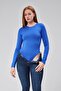Cobalt Blue Lined Long Sleeve Snap Body
