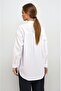 Women's White Floral Embroidered Oversize Woven Shirt Prm1201 - 3