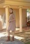 Mink Half Throat Short Sleeve Suede Dress 3013A