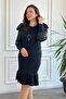 Garnished Knitted Self-Necklace Dress - 8
