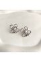 Women's Earrings Pearl Tiny Zircon Stone Detail Flower Earrings - 2