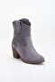 Women's Genuine Leather Soft Suede Western Cowboy Boots - Gray Suede - 4