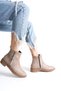 Women's Victor Beige Suede Zipper Detailed Short Ankle Boots