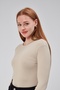 Beige Lined Long Sleeve Snap Body - 6