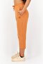 Women Drawstring Brand Logo Tapered Pants, Brown - 2