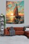 Sailing Fisherman and Sunrise Stain Resistant Fabric Wall Cover Wall Carpet Tapestry - 2