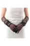 Long Length Black Polka Dot Black Color Adult Tulle Gloves 55 cm (4940) - 2