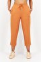 Women Drawstring Brand Logo Tapered Pants, Brown