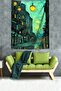 Starry Nights Themed Street Scenery Stain Resistant Fabric Wall Cloth Wall Tapestry Tapestry - 2