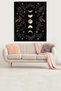 Phases of the Moon Mystical Themed Stain Resistant Velvet Fabric Wall Cloth Wall Carpet Tapestry