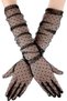 Long Length Black Polka Dot Black Color Adult Tulle Gloves 55 cm (4940) - 3