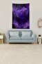 Purple Galaxy Patterned Stain Resistant Velvet Fabric Wall Cloth Wall Carpet Tapestry - 2