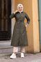 Ankle Striped Hooded Trench Coat - 3